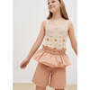 Fiorella Ruffle Tire Waist Bermuda, Fiori Di Pesco - Shorts - 2