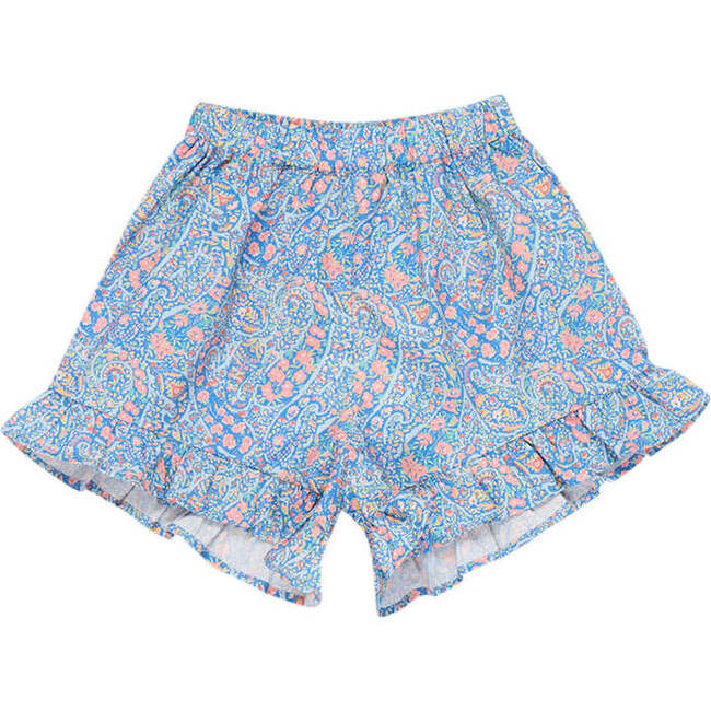 Albertina Floral Print Smock Waist Short, Blue