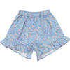 Albertina Floral Print Smock Waist Short, Blue - Shorts - 1 - thumbnail