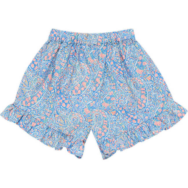 Albertina Floral Print Smock Waist Short, Blue - Shorts - 2