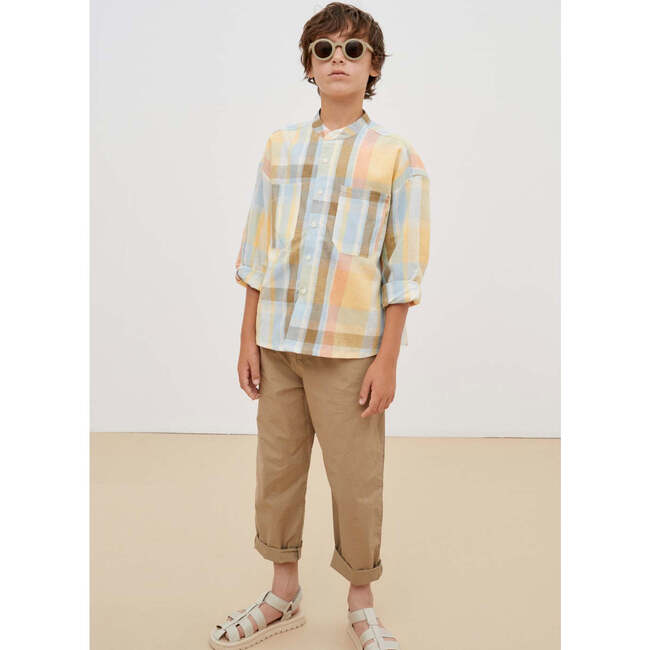 Roberta Check Round Neck Long Sleeve Buttoned Shirt, Multicolors - Shirts - 3