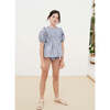 Albertina Floral Print Smock Waist Panty, Blue - Pants - 2