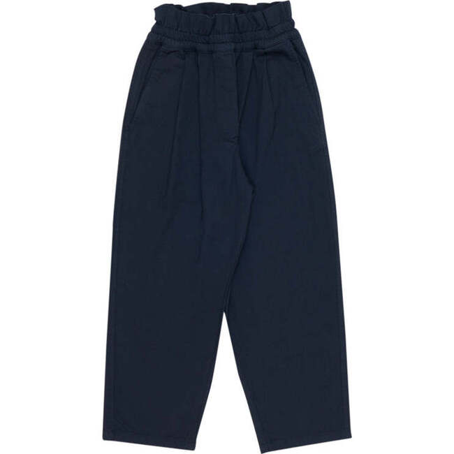 Joanna Regular Fit High Ruffle Waist Pleated Pant, Marino - Pants - 1