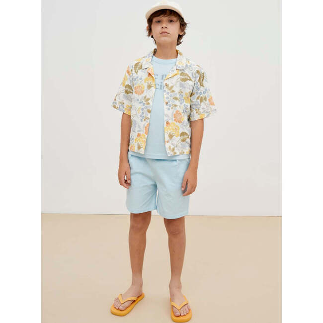 Danielle Elastic Waist Side Seam Pockets Bermuda, Azzurro - Shorts - 3