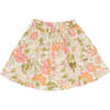 Rafaella Floral Print Smock Waist 2-Tire Ruffle Skirt, Cream - Shorts - 1 - thumbnail