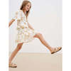 Loretta Floral Print Smock Waist 2-Tire Ruffle Skirt, Beige - Skirts - 3