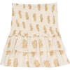 Loretta Floral Print Smock Waist 2-Tire Ruffle Skirt, Beige - Skirts - 4