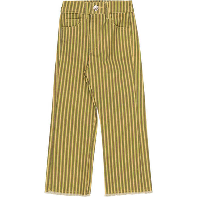 Luigi Striped Denim Pant, Olive And Yellow, Olive And Yellow