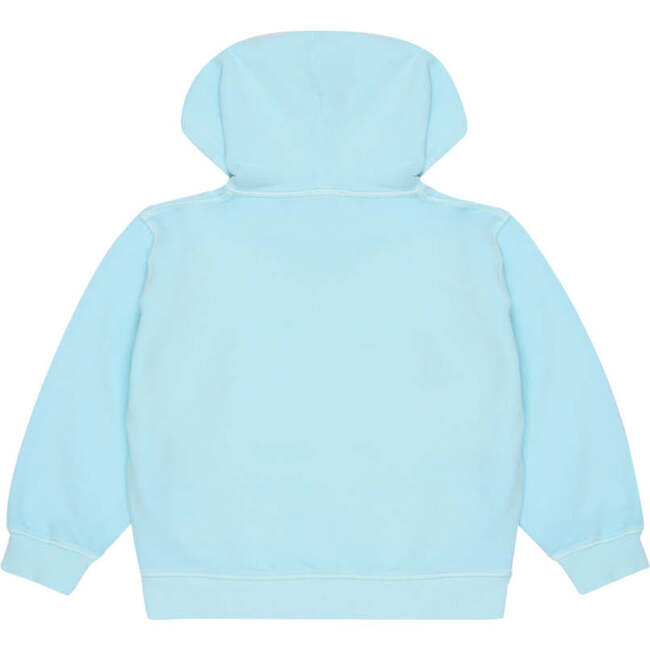 Leonardo Oversized Round Neck Long Cuffed Sleeve Hoodie, Azzurro - Sweatshirts - 2