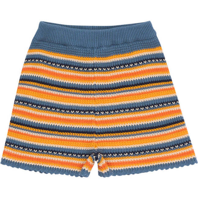 Marco Knit Striped Elasticated Waist Short, Multicolors