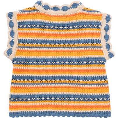 Marco Knit Striped Crew Neck Sleeveless Top, Multicolors - Tank Tops - 3