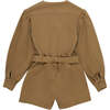 Gabriella V-Neck Short Sleeve Short Belted Jumpsuit, Tan - Rompers - 4