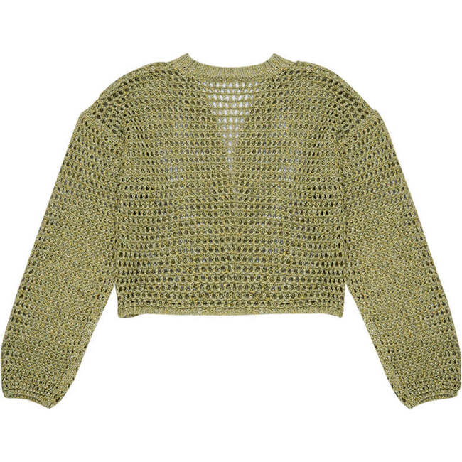 Turi Knit Ribbed V-Neck And Cuff Long Sleeve Jacket, Green - Jackets - 3