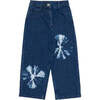 Dante Positional Tie-Dye Regular Fit Crop Denim Pant, Blue - Pants - 1 - thumbnail