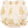 Baby Loretta Floral Print Elastic Ruffle Waist Bloomer, Beige - Bloomers - 1 - thumbnail