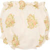 Baby Loretta Floral Print Elastic Ruffle Waist Bloomer, Beige - Bloomers - 2