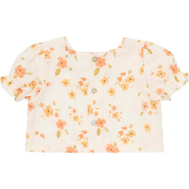 Baby Baby Fiorella Floral Print Square Neck Puff Sleeve Blouse, Orange - Shorts - 4