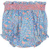 Baby Albertina Floral Print Smock Waist Bloomer, Blue - Bloomers - 2