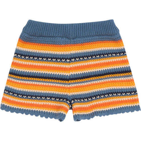 Baby Marco Knit Striped Elasticated Waist Short, Multicolors - Shorts - 2
