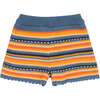 Baby Marco Knit Striped Elasticated Waist Short, Multicolors - Shorts - 2