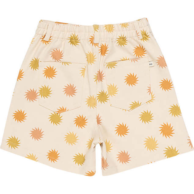 Tramonto Print Regular Fit High Waist Patch Pockets Short, Beige - Shorts - 2