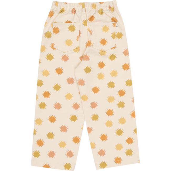 Tramonto Print Regular Fit High Waist Patch Pockets Pant, Beige - Pants - 2