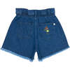 Allegria High Waist Ripped Hem Buttoned Denim Short, Blue - Shorts - 4