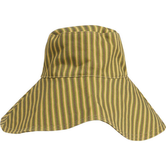 Luigi Long Brim Striped Hat, Olive And Yellow, Olive And Yellow