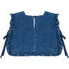 Baby Allegria Ruffle Shoulders Front Embroidered Top, Blue - Tank Tops - 3