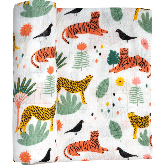 Crib Sheet And Swaddle Bundle, In the Jungle - Swaddles - 3
