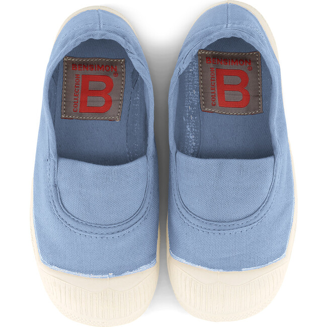 Elastic Tennis Shoes, Light Blue - Sneakers - 4