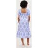The Women's Louisa Nap Dress, Blue Shell Mosaic Cotton - Dresses - 3