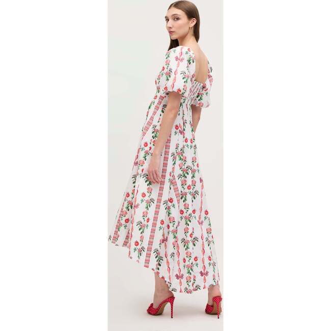 The Women's Matilda Dress,  Red Shell Vine Stripe Cotton - Dresses - 3
