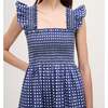 The Women's Elizabeth Nap Dress, Blue Basketweave Cotton Sateen - Dresses - 3 - thumbnail