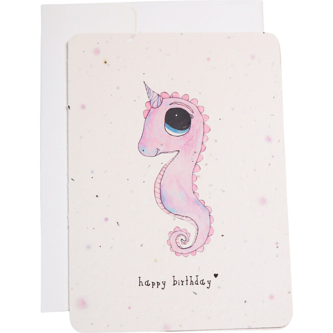 Plantable Unicorn Seahorse Birthday Card