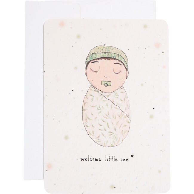 Plantable Green Hat Welcome Baby Card