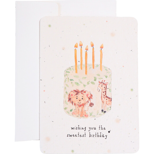 Plantable Animal Cake Birthday Card