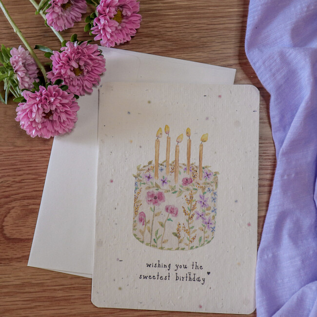 Plantable Floral Cake Birthday Card - Paper Goods - 2