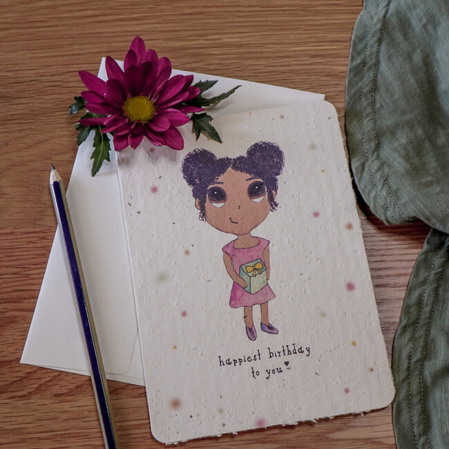 Plantable Gift-Giving Girl Birthday Card - Paper Goods - 2