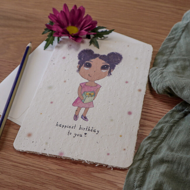 Plantable Gift-Giving Girl Birthday Card - Paper Goods - 4