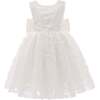 Kreisler Sequin Bow Dress, White - Dresses - 1 - thumbnail