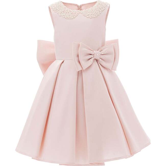 Melinda Pearl Double Bow Dress, Pink - Dresses - 1