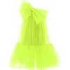 Maggi Neon Bow Tulle Dress, Green - Dresses - 1 - thumbnail