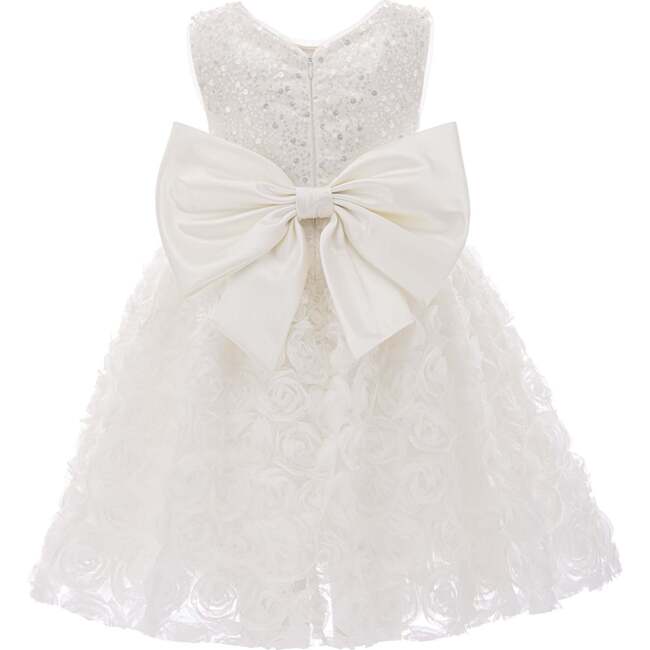 Kreisler Sequin Bow Dress, White - Dresses - 2