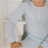 Unisex Powder Blue Stripe Pima Pajamas Set - Pajamas - 2