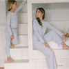 Women's Powder Blue Stripe Pima Pajamas Set - Pajamas - 2