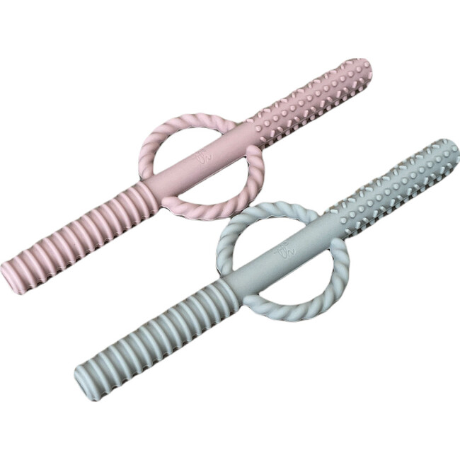 Teething BPA-Free Slicone Tube, Misty RoseAnd Taupe - Teethers - 1