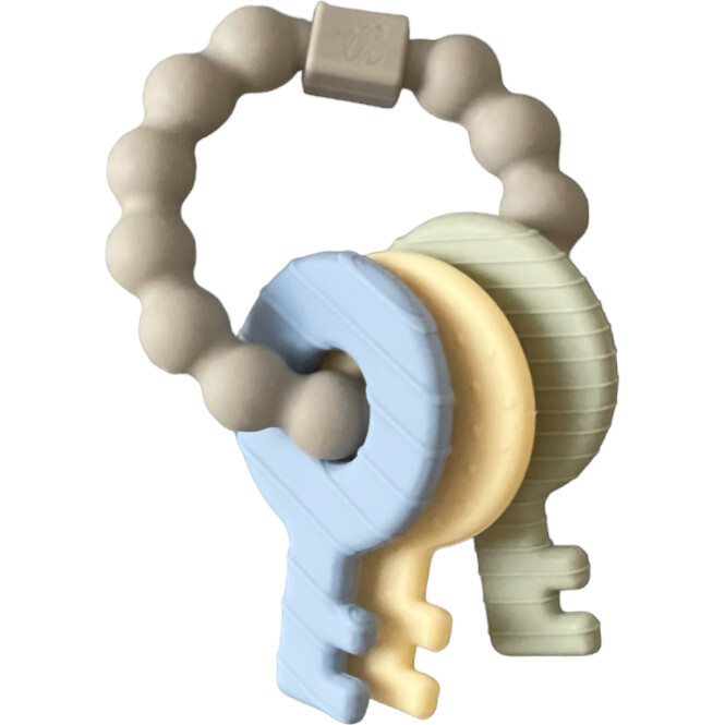 Silicone Key Teething Rattle, Baby Blue - Teethers - 1