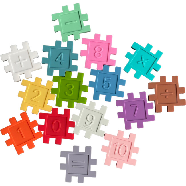 Silicone Digital Numbers Puzzle, Rainbow