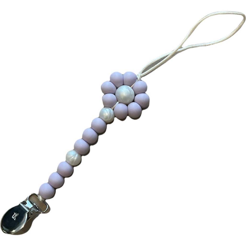 Petite Quinn Pacifier And Toy Clip, Lavender Fog - Pacifiers - 1